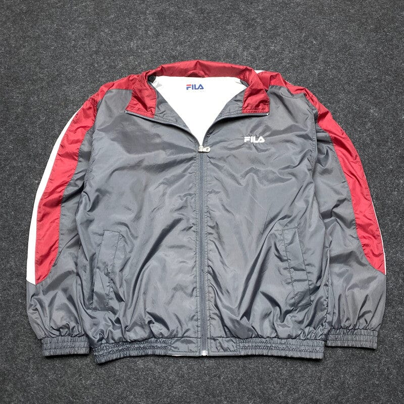 Vintage FILA Grey Windbreaker Large Northern Pole Vintage Wholesale 