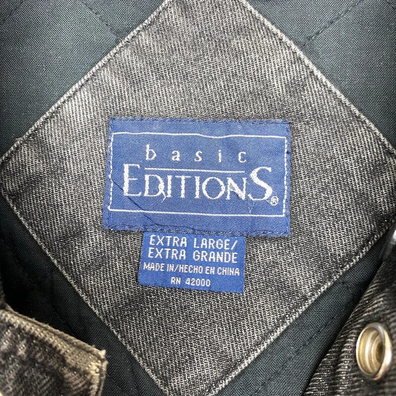 Vintage Grey Basic Editions Varsity Jacket XL Northern Pole Vintage Wholesale 