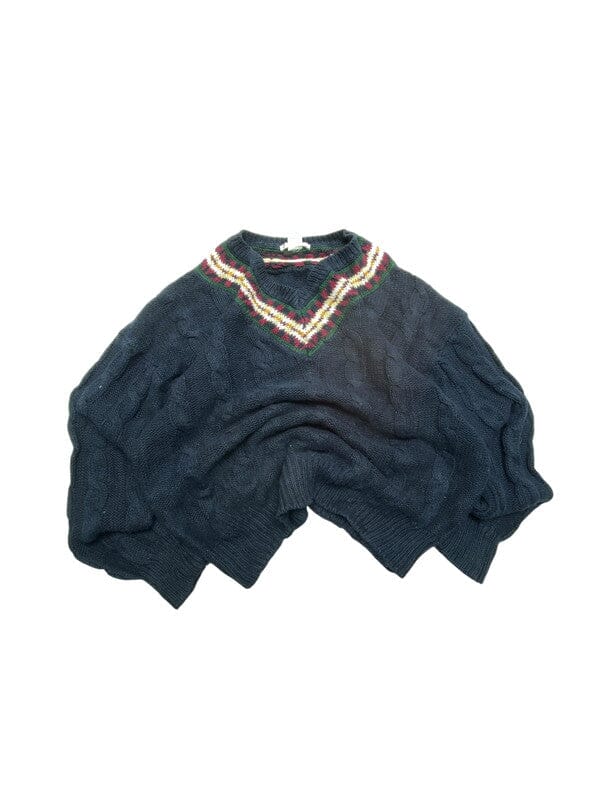 Vintage Navy V-neck Jumper Men's Medium Northern Pole Vintage Wholesale 