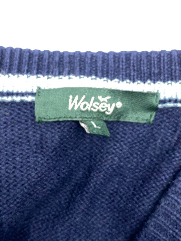 Vintage Navy Wolsey V-neck Jumper Men's Large Northern Pole Vintage Wholesale 