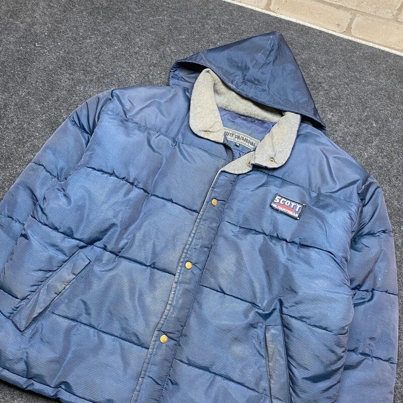 Vintage Scott Origeenal Blue Puffer Jacket Men's XL Northern Pole Vintage Wholesale 