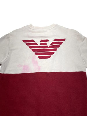 White and Red Emporio Armani Sweatshirt Men's Small Northern Pole Vintage Wholesale 