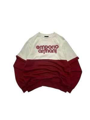 White and Red Emporio Armani Sweatshirt Men's Small Northern Pole Vintage Wholesale 