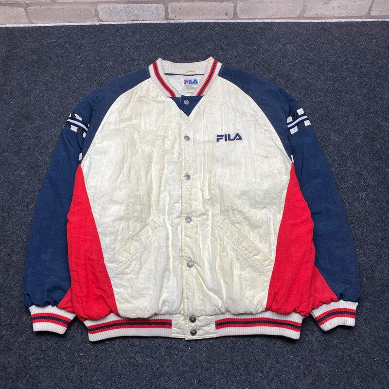 White FILA Varsity Jacket Men's XXL Northern Pole Vintage Wholesale 