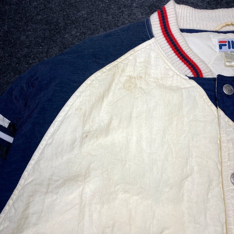 White FILA Varsity Jacket Men's XXL Northern Pole Vintage Wholesale 