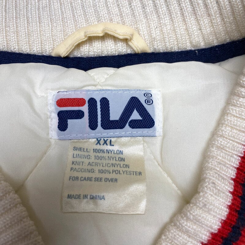 White FILA Varsity Jacket Men's XXL Northern Pole Vintage Wholesale 