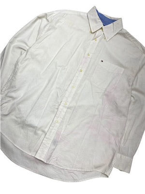 White Tommy Hilfiger Shirt Men's Large Northern Pole Vintage Wholesale 