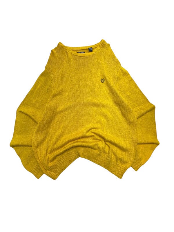 Yellow CHAPS Chest Embroidery Knitwear Jumper Men's XL Northern Pole Vintage Wholesale 