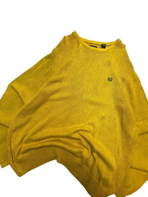 Yellow CHAPS Chest Embroidery Knitwear Jumper Men's XL Northern Pole Vintage Wholesale 