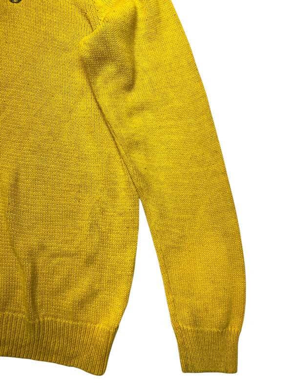 Yellow CHAPS Chest Embroidery Knitwear Jumper Men's XL Northern Pole Vintage Wholesale 