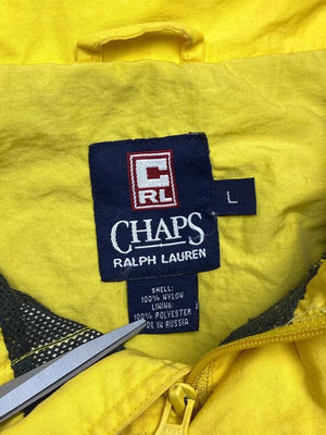 Yellow chaps ralph lauren half-zip windbreaker men's large Northern Pole Vintage Wholesale 