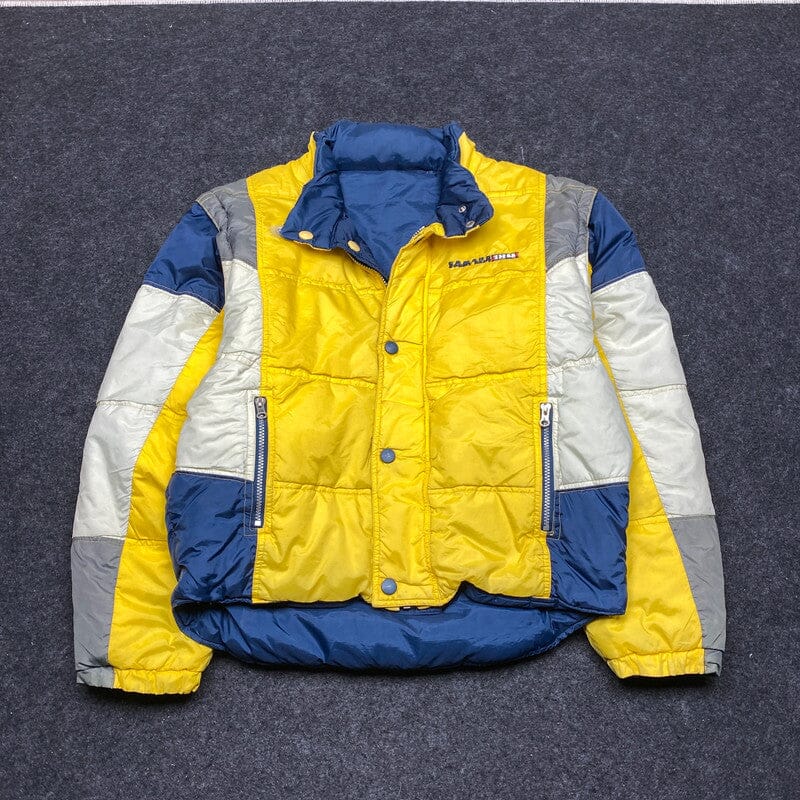 Yellow Puffer Jacket Medium Northern Pole Vintage Wholesale 